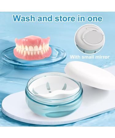 Premium Pink Denture Case with Mirror | Portable Prostheses Container & Bathing Box for False Teeth Storage - Buy Online on GoSupps.com