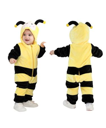 Doladola Unisex Baby Toddlers Romper Jumpsuit Hooded Cartoon Sleepsuits Infant Outfit 3-6 Months Bee - Buy Online on GoSupps.com
