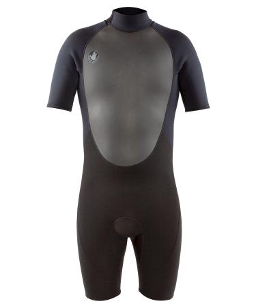 Body Glove Pro3 Men Shorty Spring Wetsuit 2.2mm Back Zip Quadra Flex 4 Way Stretch Thermal Lightweight Performance for Surfing, Bodyboarding, Swimming, Snorkeling, and Scuba Diving XX-Large BLACK