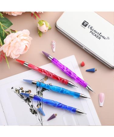 Buy Tatuo 4 Pcs Dual Ended Nail Rhinestone Picker Tool - Ergonomic Grip Wax Tip for DIY Nail Art & Gems International Shipping - Buy Online on GoSupps.com