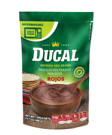 Ducal Refried Red Beans Pouch - Instant Vegetarian Refried Red Beans, Non-GMO And Gluten-Free - Excellent Source in Protein And Iron, Cholesterol Free