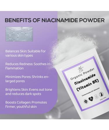 Premium Niacinamide Powder - 99% Pure for DIY Skincare | Soothes Blemishes Reduces Aging Signs & Enhances Skin Lightening - Buy Online on GoSupps.com