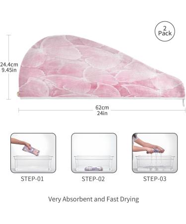 Buy Pink Butterfly Dry Hair Cap Set | Quick Drying Towel & Button Headband - Super Absorbent & Comfortable | International Shipping Available - Buy Online on GoSupps.com
