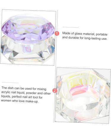Healeved Glass Pen Cup Dazzle Nail Polish Manicure Nail Art Bowl Nail Glass Crystal Cup Mini Glass Nail Cup Nail Art Dappen Dish Dappen Jar Clear Nail Polish Holder Mini Nail Powder Liquid 7x7cm As Shown - Buy Online on GoSupps.com