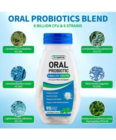 Oral Health Probiotics for Mouth Bad Breath - 8 Billion CFU 6 Strains with Prebiotics Dental Probiotics for Teeth and Gums 180 Mouth Probiotic Lozenges for Adults (Mint 2Pack) 90 Count (Pack of 2) - Buy Online on GoSupps.com