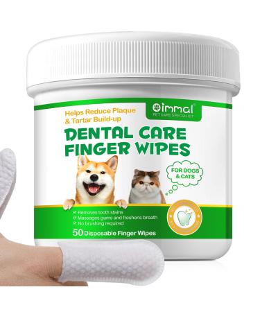 Ear Cleaner Finger Wipes - Pet Teeth Cleaning Wipes for Dogs & Cats - Dental Wipes for Reducing Plaque & Tartar Cleaning Ear and Eye Dental and Gum Care Finger Pet Wipes