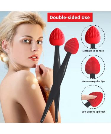 Silicone Lip Scrub Brush Exfoliator Tool - Double-Sided Lip Exfoliator Brush for Dark Lips - Buy Online on GoSupps.com