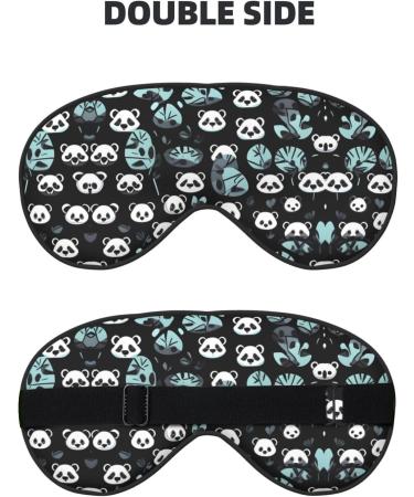 Black and White Panda Face Eye Mask | Soft Elastic & Adjustable Sleeping Mask for Men & Women | Comfortable Nighttime Sleep Aid - Buy Online on GoSupps.com