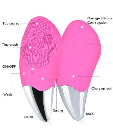 Buy Songqee Sonic Facial Cleaning Brush - Waterproof Rechargeable Mini Skin Cleaner for Anti-Aging (Pink) - Buy Online on GoSupps.com