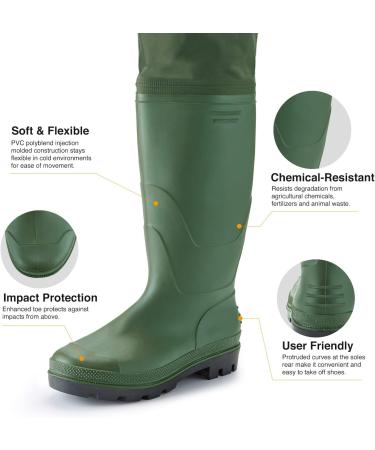 TIDEWE Lightweight Hip Wader for Men and Women - Green/Brown - Size M9/W11 - Buy Online on GoSupps.com