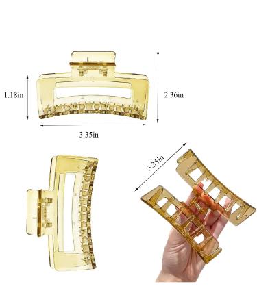 2023 New Jelly Hair Clips - Acrylic Black Strong Hold Claw Clips for Women - Cute Gift for Thick & Thin Hair - Buy Online on GoSupps.com