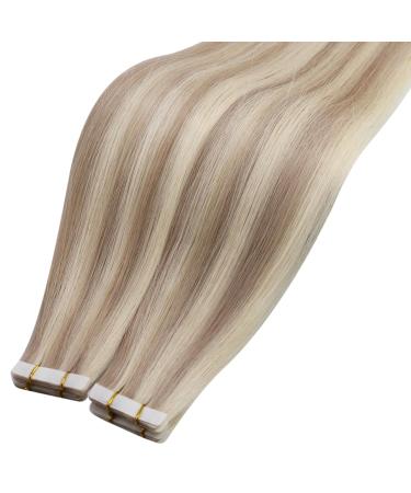 Moresoo Virgin Tape-In Hair Extensions | Real Remy Hair #P18/613 | 5 Pieces 10g 35cm - Invisible & Adhesive - Buy Online on GoSupps.com