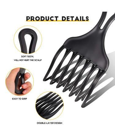 2pc Afro Comb Set - Large & Small Plastic Hair Pick for Detangling, Braid, and Styling - for Women & Men - Buy Online on GoSupps.com