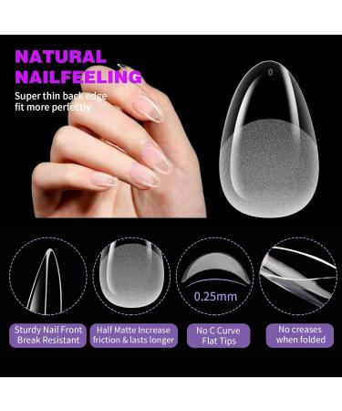 Venares 500 Pcs Extra Short Almond Soft Gel Nail Tips Set - Pre-Polished 12 Sizes Includes Glue for Gel Nails - Buy Online on GoSupps.com