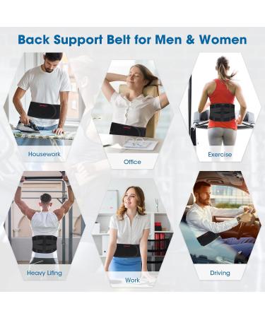 Back Brace for Lower Back Relief - Lower Back Brace for Scoliosis Disc Herniation Heavy Lifting Adjustable Back Support Belt with 5 Stays Lumbar Support Belt for Men & Women (Waist 37"-43 ) L/XL(37"- 43") - Buy Online on GoSupps.com