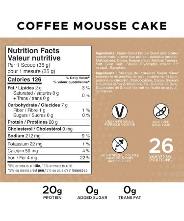 Revolution Nutrition Vegan Smart Vegan Protein Powder Dairy Free Plant Based Sugar Free Soy Free BCAAs Keto Friendly For Men & Women 20g Of Protein Per Scoop 908g 26 Servings (Coffee Mousse Cake 2 Pound) Coffee Mousse Cake 26 Servings (Pack of 1) - Buy Online on GoSupps.com