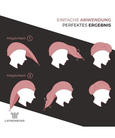 Laynenburg Premium Waffelpique Haarurban - 100% Cotton Quick-Drying Turban Towel for Short & Long Hair - Gray Hair Towel with 2 Buttons - 1 Piece - Buy Online on GoSupps.com