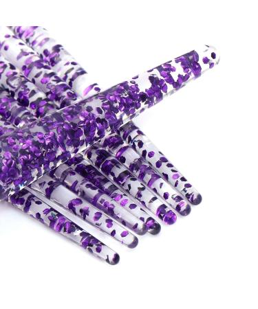 10-Piece Glitter Makeup Brush Set - Professional Acrylic Cosmetic Brushes for Eyes & Face - Violet - Buy Online on GoSupps.com