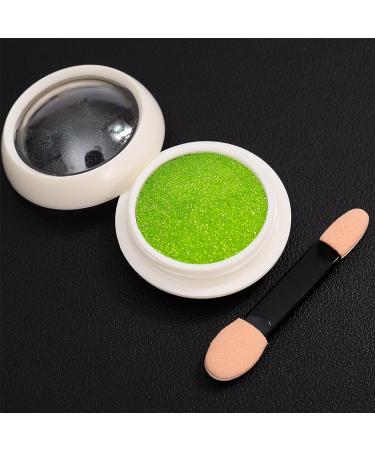 Emerald Green Chrome Nail Powder - Metallic Magic Mirror Effect for Gel Nails - Nail Art Glitter Pigment Dust with Tool - Buy Online on GoSupps.com