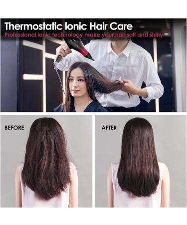 Jooayou 3000W Ionic Hair Dryer with Diffuser - Fast Drying for Women - 3 Heat, 2 Speed, Cool Button - Rose Red - Buy Online on GoSupps.com
