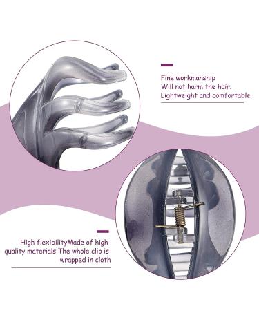 Beaupretty 2pcs Octopus Clip Large Hair Claw Clips - No-Slip Grip Acrylic Hair Jaw Clips Grey - Buy Online on GoSupps.com