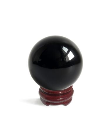 Mina Heal Obsidian crystal ball for fengshui meditation stone medicine fortune teller ball interior decoration 100 % of course 115mm (4.5 ")