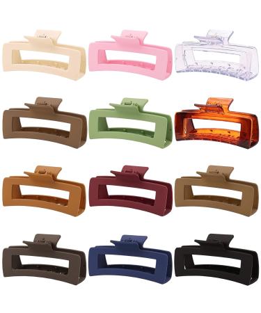 12 Pack Extra Large Hair Claw Clips for Thick Hair - Matte Color Big Jaw Clips for Long Curly Straight Hair - Non-slip Strong Hold Hair Clamps - Buy Online on GoSupps.com