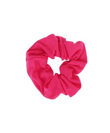 Jumbo Cotton Scrunchie Hair Tie - Hot Pink