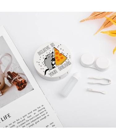 Believe in Your Dreams Round Case For Contact Lens Kit Storage Box with Mirror Printed - Buy Online on GoSupps.com