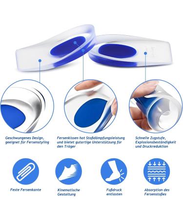 Heel Spur Inserts & Cushions for Plantar Fasciitis | Gel Heel Pillows for EU 34-39 - Pain Relief Solutions - Buy Online on GoSupps.com