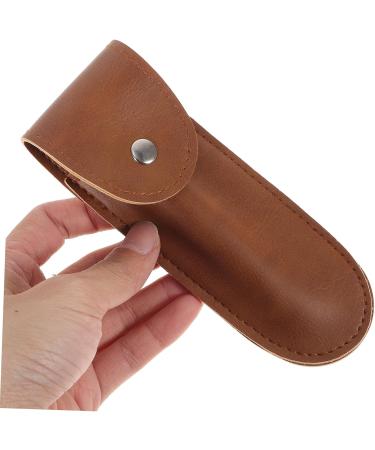 Angoily Travel Razor Case - Safety Razor Sheath for Women | Durable PU Brown Razor Bag & Travel Supplies - Perfect for Hairdressers & Manual Shaving - Buy Online on GoSupps.com