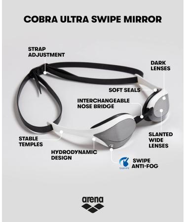 Shop Arena Unisex Cobra Ultra Swipe Goggle - Silver-Black | One Size | Fast International Shipping - Buy Online on GoSupps.com