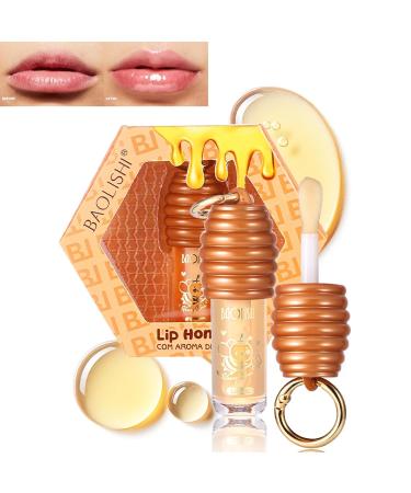 Domality Honey Lip Oil Korean Lip Oil Balm With Key Chain Clear Hydrating Lip Glow Oil Long Lasting Nourishing Plump Lip Gloss Butter for Women Girls - Buy Online on GoSupps.com