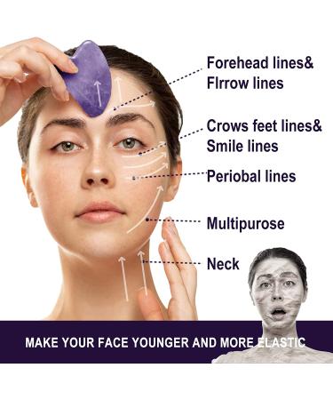 Amethyst Gua Sha Stone for Face and Body Massage - Anti-Aging Skin Care Tool for SPA Therapy - Buy Online on GoSupps.com