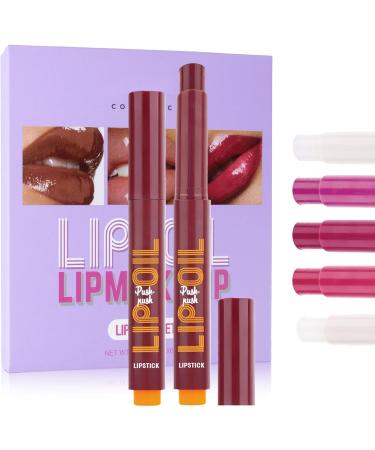  Opilroyn Clicky Lip Gloss Pen Clicky Lip Pen - Moisturizing Solid Lip Gloss Lipstick Set of 6 Waterproof Lip Gloss Moisturizing Lip Oil for Women - Buy Online on GoSupps.com