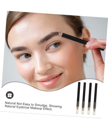 WOONEKY 4pcs Wooden Eyebrow Pencil Makeup Brow Pencil Eye Brow Makeup Pencil Brow Filler Pen Shaper - Buy Online on GoSupps.com