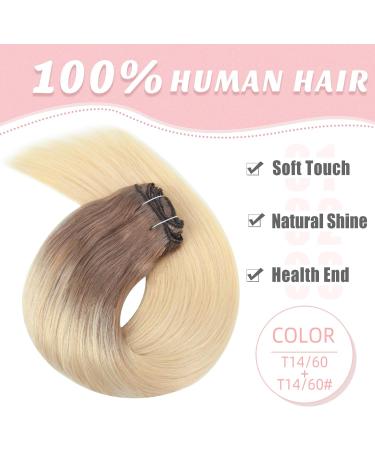 24 Seamless Human Hair Clip in Extensions - Natural Thick Straight Weft - 7 Pieces - T14/60+T14/60# - 100g - Women's Hair Extensions - Buy Online on GoSupps.com