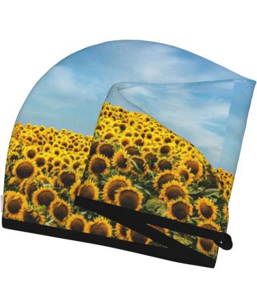Blooming Sunflower Microfiber Hair Towel for Women - Soft Super Absorbent Coral Velvet Quick Dry Wrap for Long Curly & Thick Hair - Buy Online on GoSupps.com