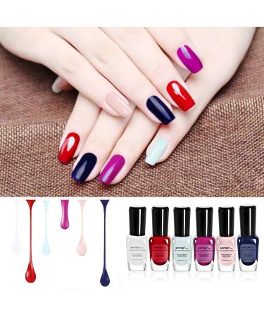 BONTIME Non-Toxic Water Based Nail Polish Set - Easy Peel Off, Quick Dry Formula for Women, Teens, Kids (6 Colors 0.27 fl oz) - Buy Online on GoSupps.com