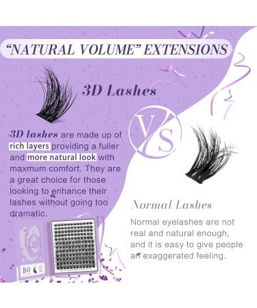 Shop B&Qaugen 3D Effect Lash Clusters - 144 PCS Fluffy Wispy Individual Eyelashes | Long Lasting Curl & Natural Look | International Shipping Available - Buy Online on GoSupps.com