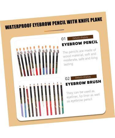 Healeved 12pcs Lip Liner Eyeliner Eyebrow Pencil Lip Liner Pencil Eyeliner Black Gel Eyeliner Wooden - Buy Online on GoSupps.com