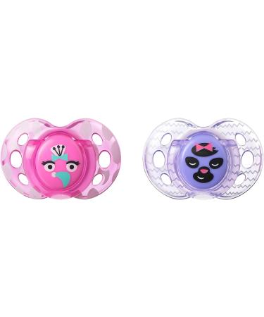 Tommee Tippee Closer to Nature Fun Pacifier 6-18 Months 2 Count - Random Colors - Buy Online on GoSupps.com