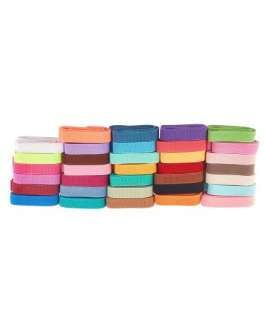 BENECREAT 34 Yards (31M) 15mm Wide Flat Elastic Bands 34 Colors Sewing Elastic Bands For Dress Skirt Waistband Wig Bands