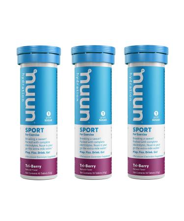 Nuun Active: Tri-Berry Electrolyte Enhanced Drink Tablets 10 Count (Pack of 3)