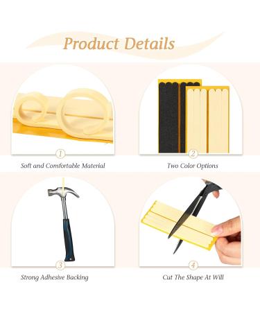 12 Count High Heel Strappy Strips - Thin Cushion Inserts for Women's Shoes - Black/Beige - 3.78 x 0.24 Inches - Buy Online on GoSupps.com