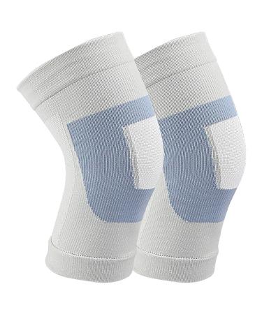 Buy Light Gray Compression Knee Sleeve - Nonslip Elastic Support for Fitness | XL Size - Breathable & Sweat Absorbent - Buy Online on GoSupps.com