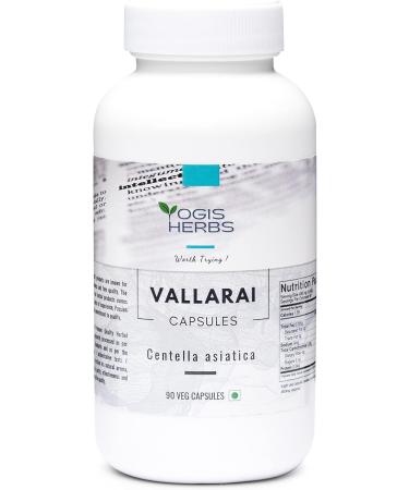 YOGIS HERBS Vallarai Capsules (Centella Asiatica/Gotu Kola) | Herbal Supplement for Congnitive Support | 90 Veg Capsules - Buy Online on GoSupps.com