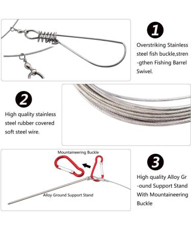 Hunter's Tail Fish Stringer - Heavy Duty Stainless Steel Wade Fishing Clip with 10 Snaps - Buy Online on GoSupps.com