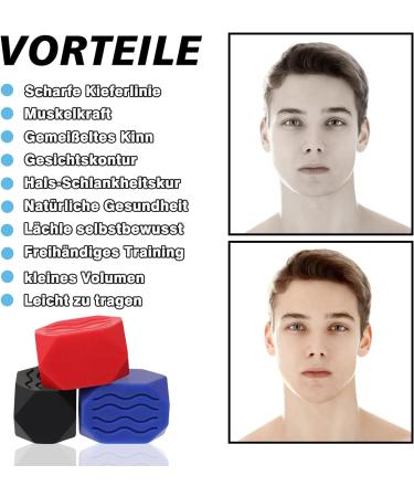 6PC Jawline Trainer Set - Pine Jaw Exercise with 3 Resistance Levels | Double Chin Remover & Neck Trainer - 40LB Blue 50LB Red 60LB Black - Buy Online on GoSupps.com