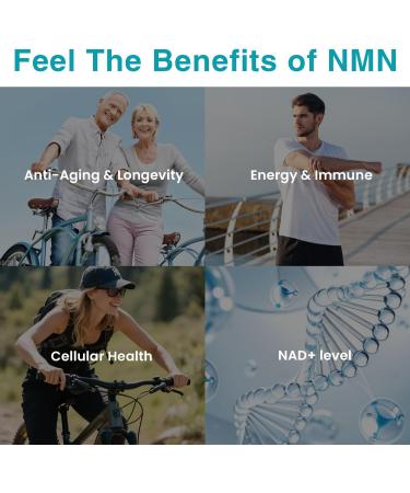 Vegan NMN Supplement 500mg Higher Absorption - 99% Pure NMN (Nicotinamide Mononucleotide)for NAD+ Cellular Energy Immune Muscle Anti-Aging & Longevity Stabilized NMN - 60 Capsule (60 Days Supply) 60 Count (Pack of 1) - Buy Online on GoSupps.com